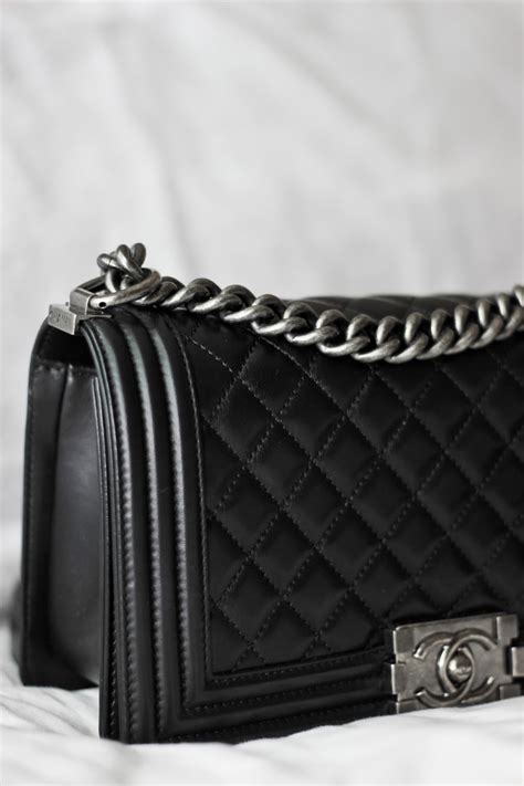 chanel le boy black inside|Chanel boys bag review.